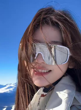 冬季雪地墨镜女大框防紫外线骑行登山爬山高级感旅游太阳眼镜护目