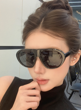 玳瑁色墨镜女款蛤蟆镜时髦个性方圆脸显瘦防晒遮阳太阳眼镜高级感