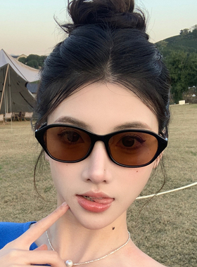 猫眼墨镜女款欧美风复古2025新款时尚小脸近视太阳眼镜韩版高级感