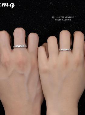 情侣戒指纯银对戒小众设计感