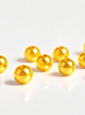 【凤彩鸣】凤彩鸣光面珠金珠子黄金转运珠足金999手串纯金串珠