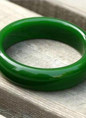 厂家外蒙料仿新疆和田碧玉色镯子菠菜绿玉石玉器女款手镯