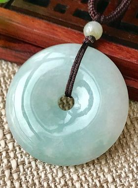 天然翡翠平安扣吊坠观音