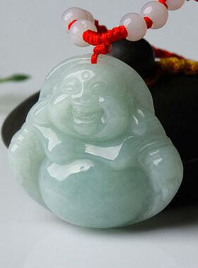 正品纯天然缅甸翡翠小佛佛公玉观音弥勒佛笑佛保平安玉石翡翠吊坠