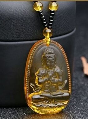 【买一赠六】黄晶十二生肖本命佛属相生肖男女款吊坠项链新款特价