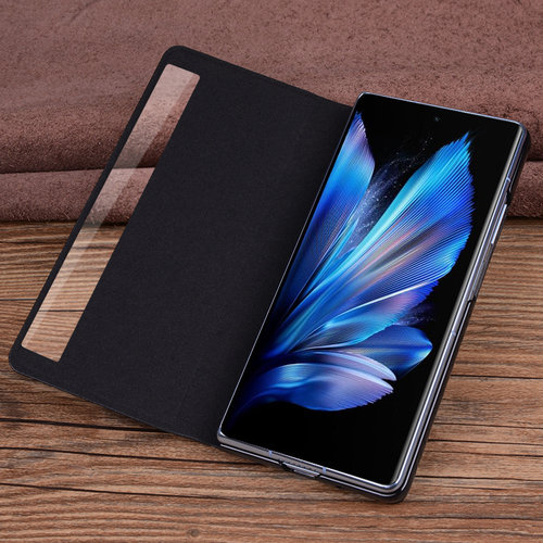 适用于VIVO X Fold6/5折叠屏手机壳翻盖真皮全包XFold3/2pro保护套防摔智能休眠视窗fold+商务高档磁吸牛皮 - 图3