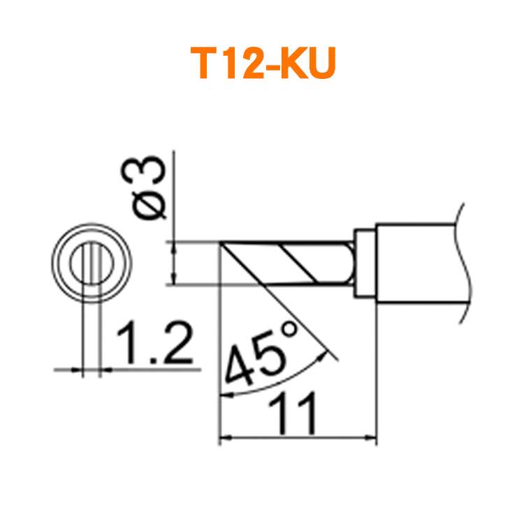 白光HAKKO焊接烙铁头T12-K/KF/KU焊咀FX-951/FM-203/206刀型加热 - 图3