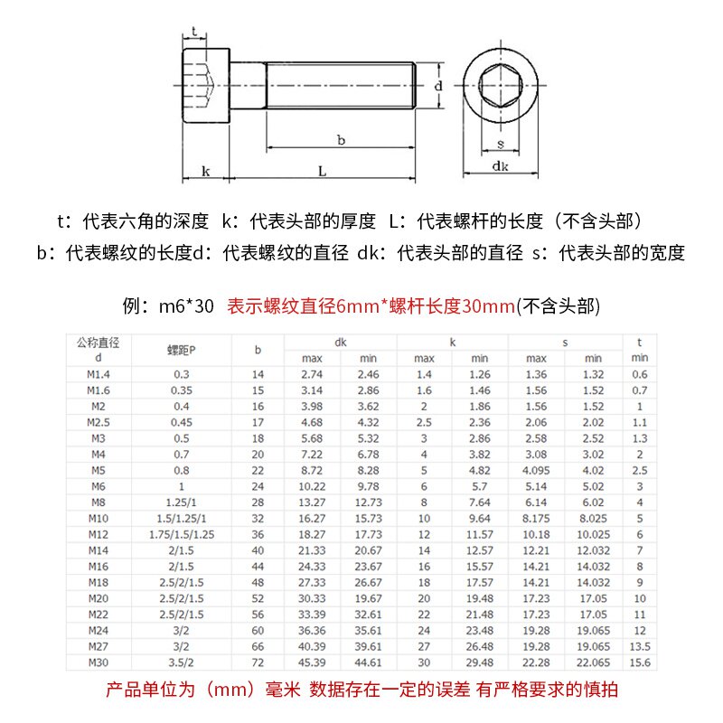 304不锈钢半牙内六角螺丝DIN912圆柱头螺栓A2-70杯头螺钉M8M10M12