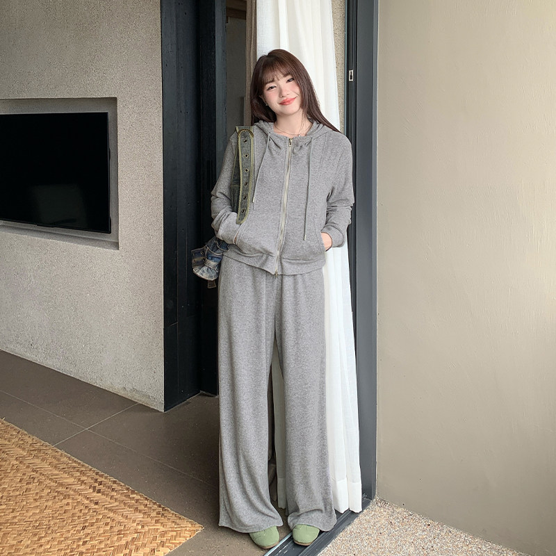 CHANGE大码女装胖mm休闲运动风长袖卫衣外套搭休闲长裤两件套套装,淘宝优惠券,粉丝福利购,淘宝优惠卷