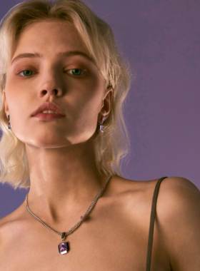 tripletipsy金属边框双层项链