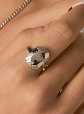 tripletipsy奶牛纹理开口戒指