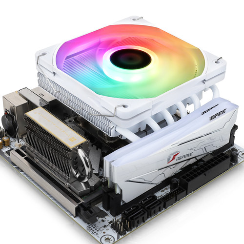 利民AXP120-X67 WHITE ARGB风冷散热器纯铜下压式CPU散热器67mm ITX小机箱 LGA1700/AM4 - 图3