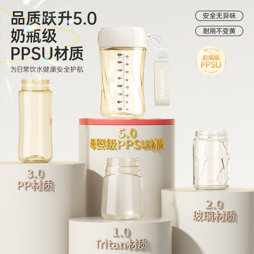 口袋杯小巧随身带的PPSU喝水杯耐高温防摔敞口直饮学生水杯随行杯 - 图0