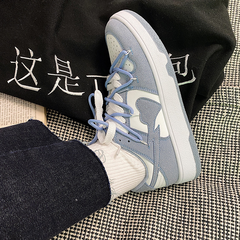 古雀文艺轻复古男鞋chic潮流情侣爱心德训鞋男女国潮厚底运动板鞋 - 图1