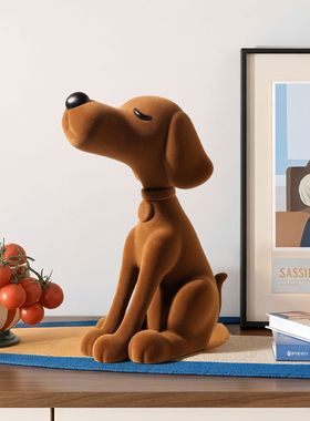 树脂植绒潮流小狗摆件