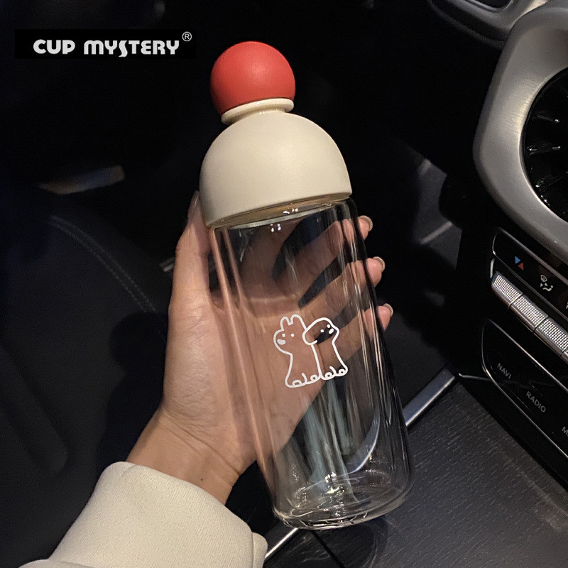 CUP MYSTERY 新年圣诞小狗红鼻子双层玻璃杯耐高温密封水杯随身杯,淘宝优惠券,粉丝福利购,淘宝优惠卷