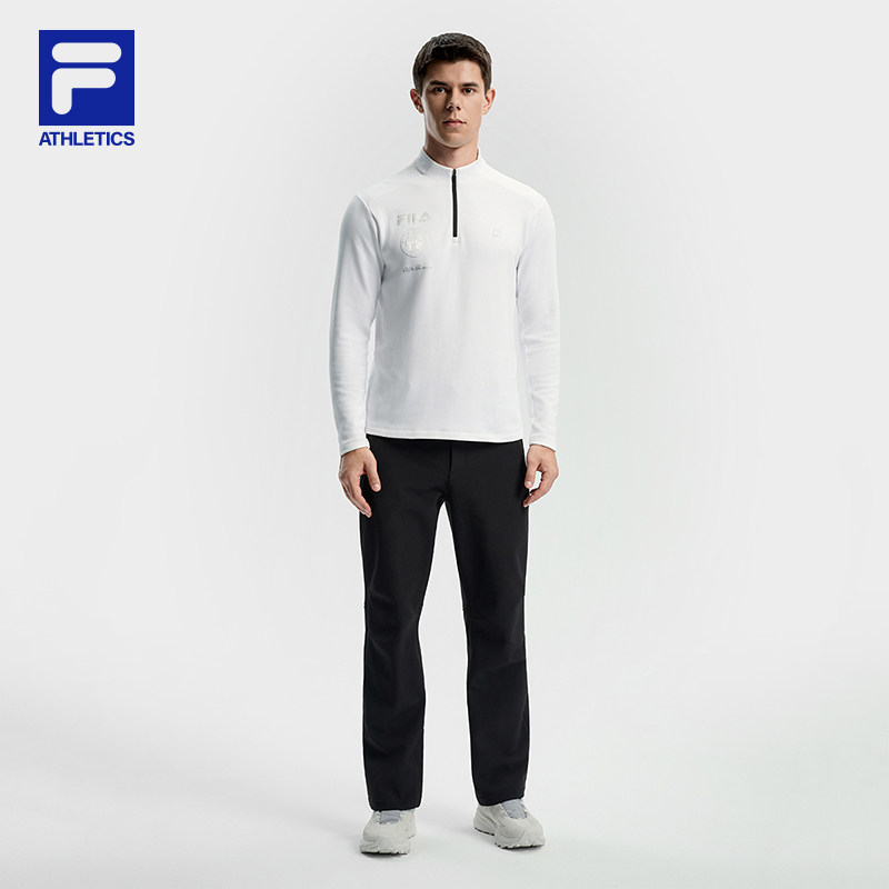 FILA 斐乐官方男子长袖T2025冬季新款滑雪运动健身加绒打底长T,淘宝优惠券,粉丝福利购,淘宝优惠卷