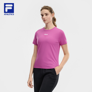 FILA 斐乐女子针织短袖T恤2026夏季新款吸湿速干修身休闲运动上衣