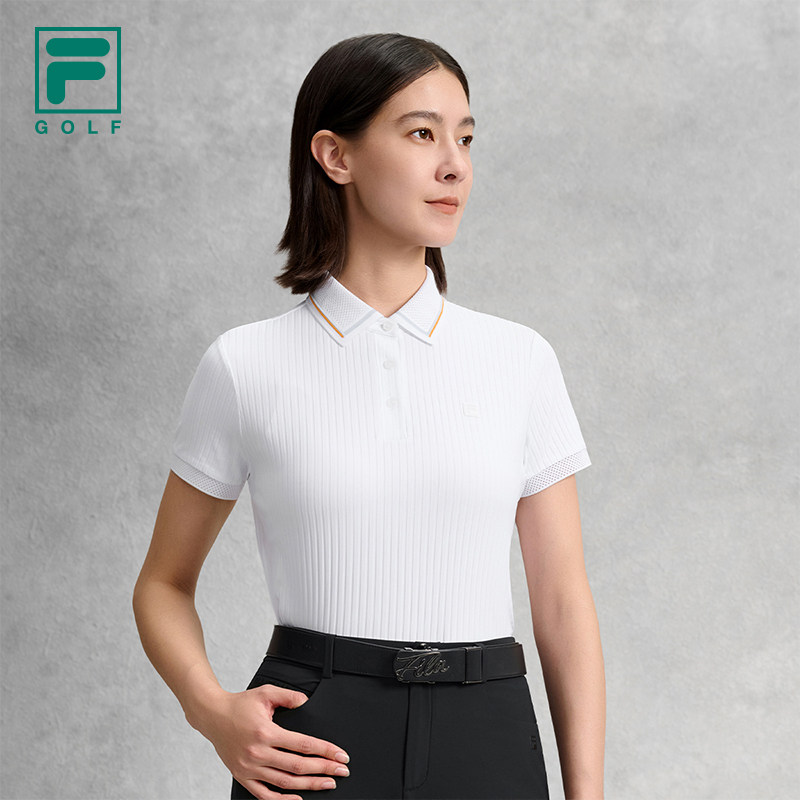 FILA 斐乐高尔夫官方女士短袖POLO衫2026秋季新款运动防晒上衣 尔夫实拍商品图