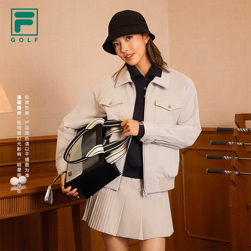 何沐妮同款FILA斐乐女士梭织外套2026春季新款高尔夫运动翻领夹克,淘宝优惠券,粉丝福利购,淘宝优惠卷