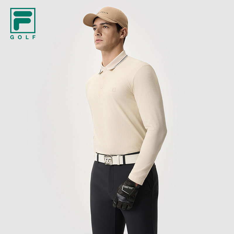 FILA 斐乐官方高尔夫男子针织长袖POLO衫2025春新款运动防晒上衣,淘宝优惠券,粉丝福利购,淘宝优惠卷