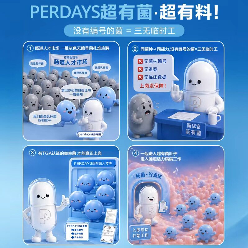 【升级版奚梦瑶同款】perdays双胶囊稳糖益生菌维生素D孕期超有菌