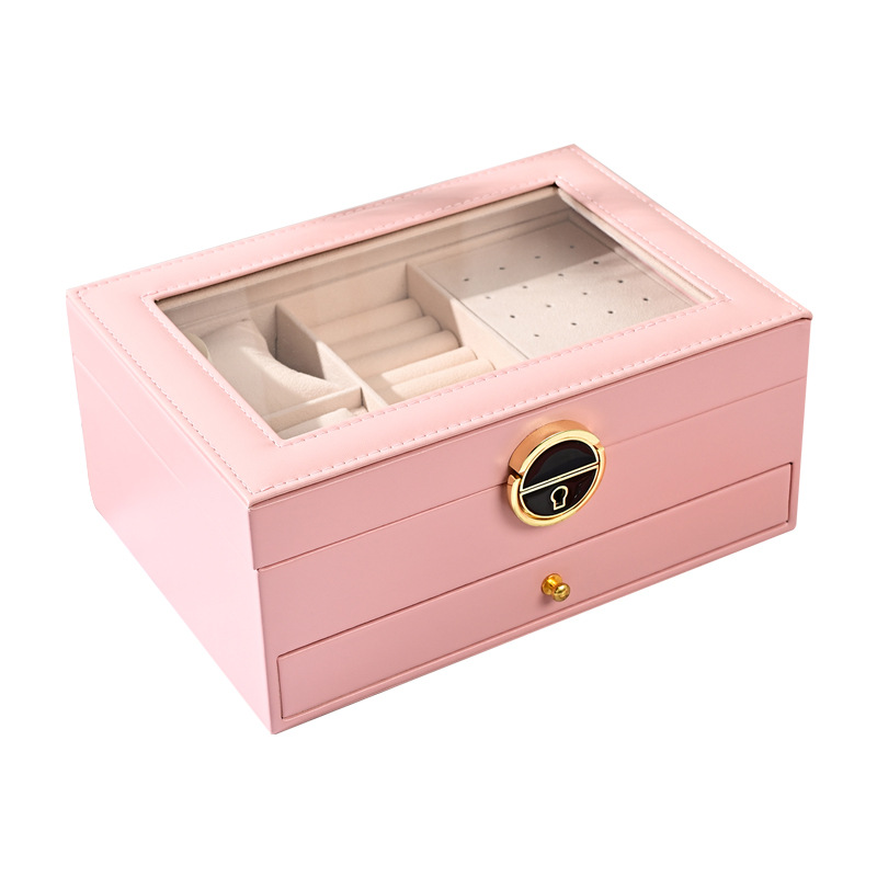 新款首饰盒收纳盒戒指耳环耳钉手镯项链珠宝礼品盒子饰品盒 - 图3