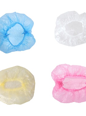 现货100Pcs Pack Disposable Thick PlastIic Elastic Shower Cap