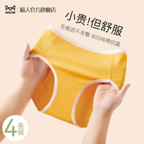 Cat person high waist underpants lady pure cotton antibacterial full cotton 2023 new exploits fashion closets hip-free shorts