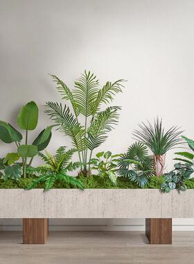 仿真绿植造景高端轻奢花槽隔断围栏仿生植物套装商场美陈场景布置