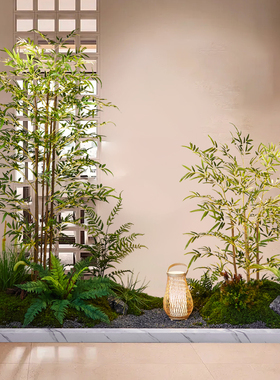 假竹子仿真植物造景茶室玄关庭院新中式隔断绿植装饰室内景观摆件