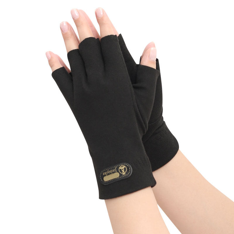 半指手套女冬天露指暖绒春秋薄款学生写字漏五指头保暖男半截手套,淘宝优惠券,粉丝福利购,淘宝优惠卷