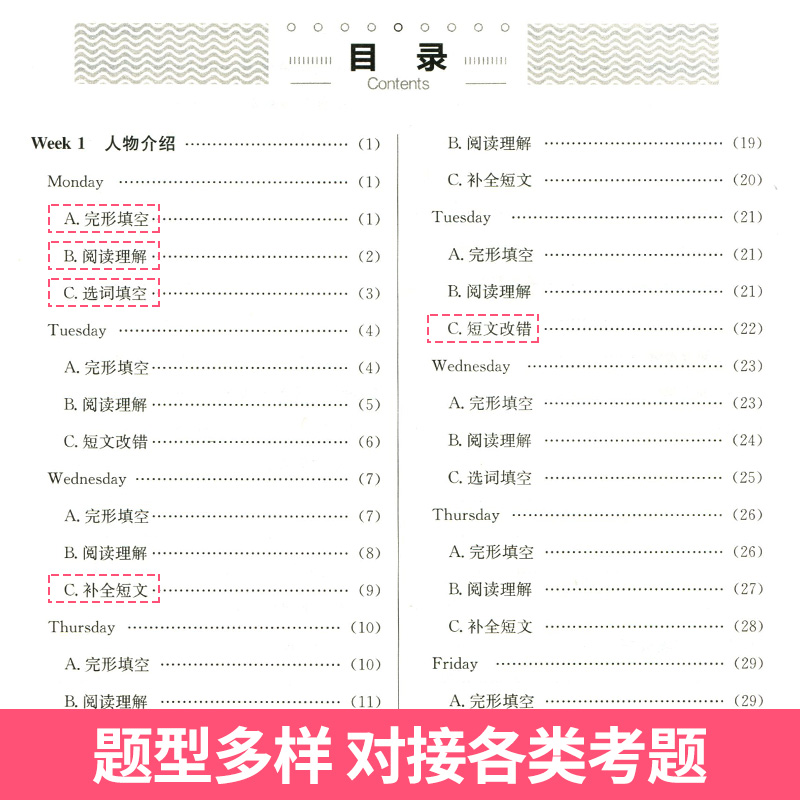 英语周计划阅读与完形填空七八九年级上册下册初一二三英语阅读理解首字母填空完成对话选词填空补全短文专项训练初中英语辅导资料-图0