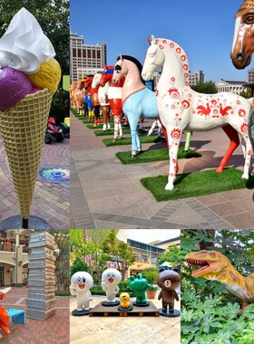 商场户外人物玻璃钢发光