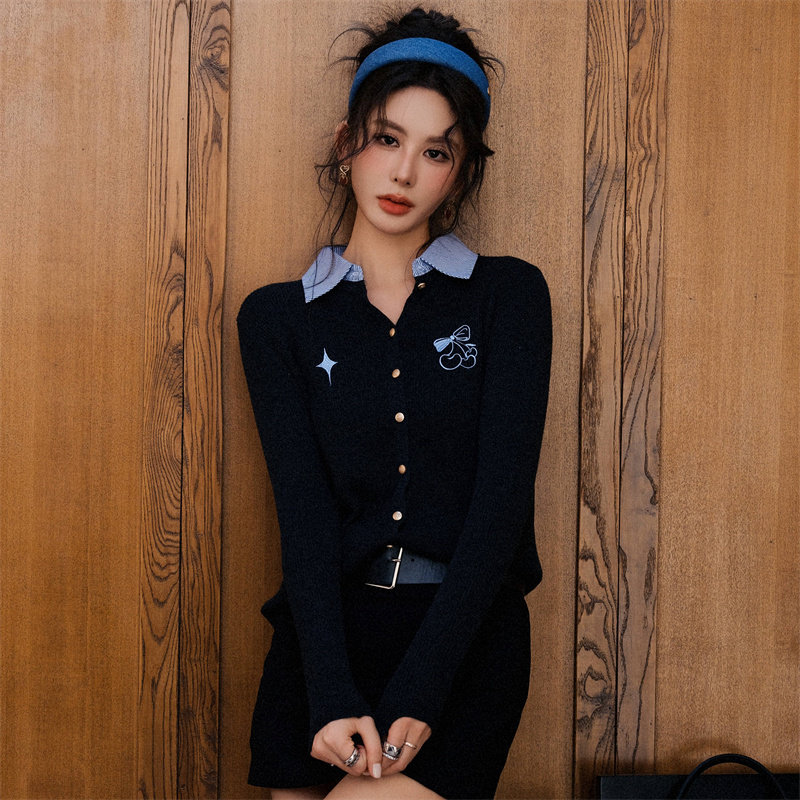 CLOUDSEASON英伦风撞色上衣2026冬针织开衫外套女上衣高级感穿搭,淘宝优惠券,粉丝福利购,淘宝优惠卷