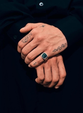 高级小众质感极简大理石戒指