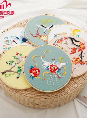 diy手工刺绣材料包Flower and bird embroidery中国风花鸟刺绣