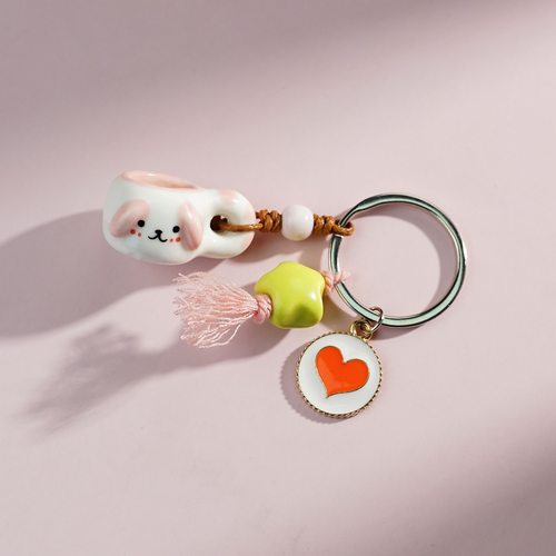 手机包包陶瓷编织挂件如意生花包包钥匙扣u盘耳机拉链扣挂件 - 图0