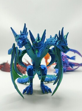3d打印基多拉三头恐龙可