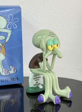 章鱼哥桌面摆件办公室装饰品工位稳定情绪神器可爱卡通创意小摆件