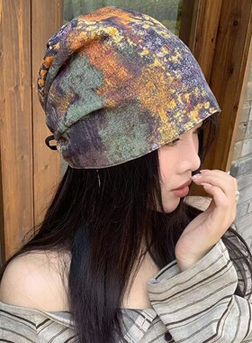 双面戴帽子女款2026新款夏季废土风复古包头帽时尚百搭冷帽堆堆帽