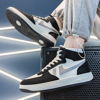 秋季新款男鞋学生运动鞋空军一号高帮休闲鞋
