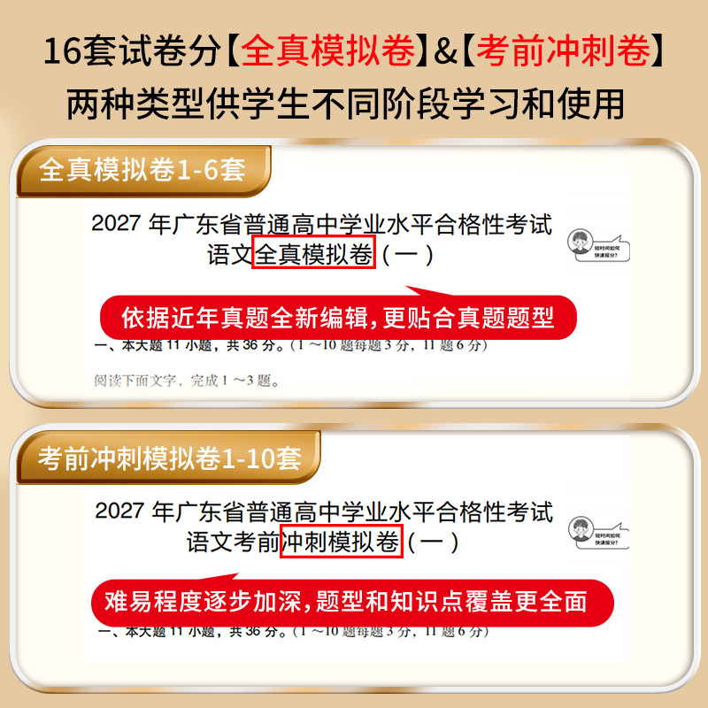2027版赢在春季高考点题冲刺全真模拟试卷汇编小高考学考模拟卷练习备考刷题广东省普通高中学业水平考试单招高三砖本教育学考妹