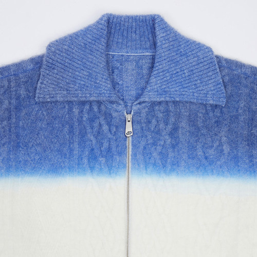 ADERERROR 23FW Rowy 拉链毛衣染色针织开衫宽松染色羊毛混纺外套 - 图2