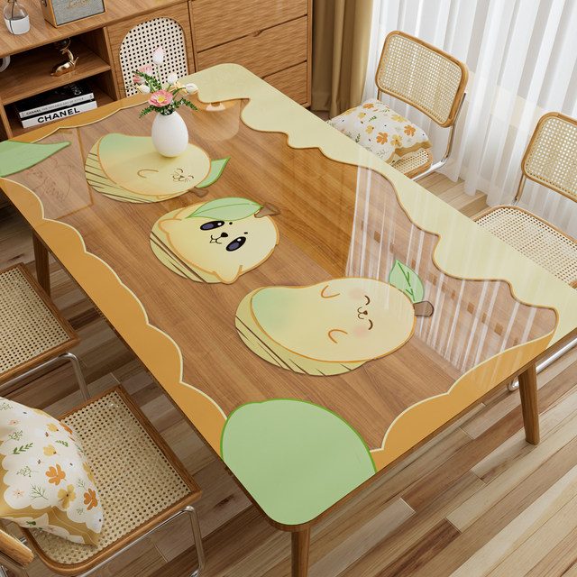 Dopamine cartoon transparent table mat waterproof and oil-proof
