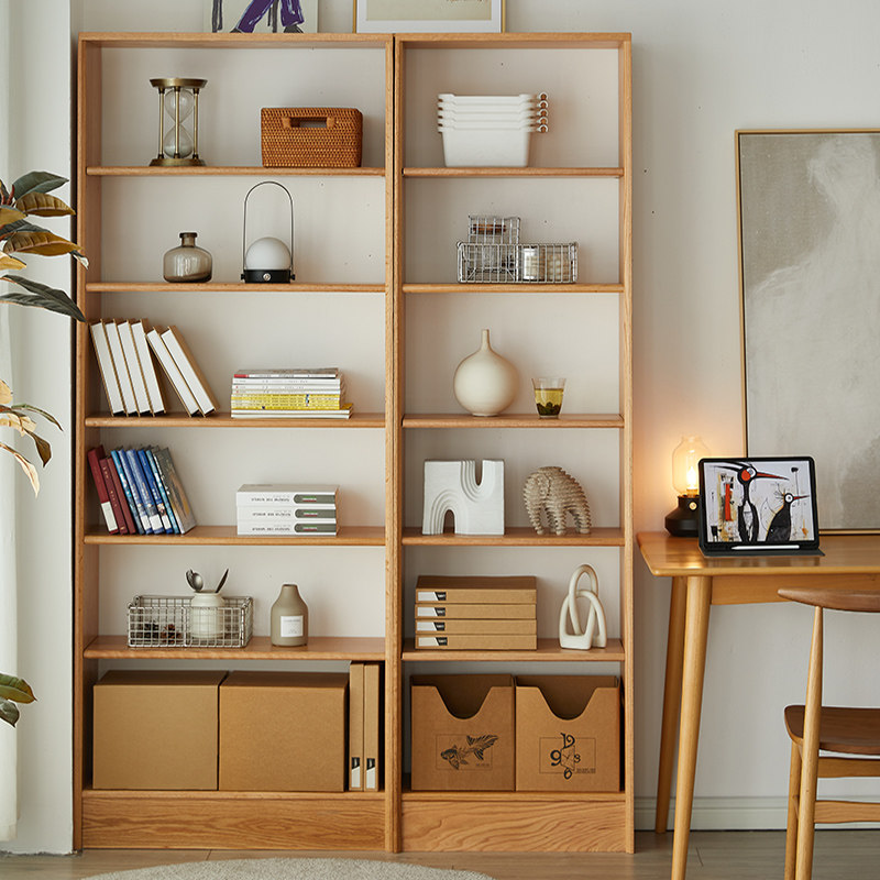 实木书架多层整面墙定制书架橡木定做柜子柜书柜客厅置物架落地,淘宝优惠券,粉丝福利购,淘宝优惠卷