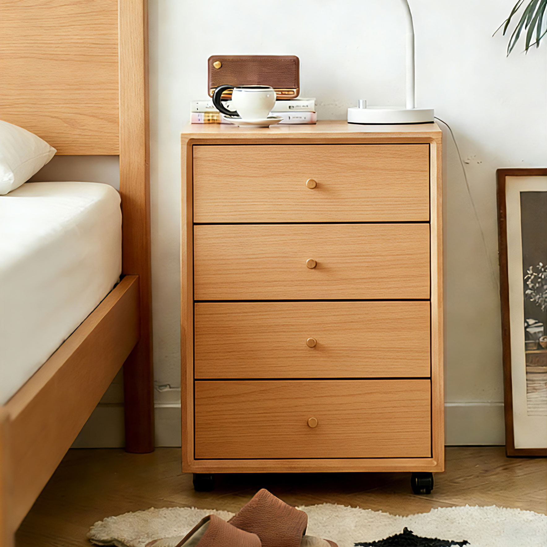 文件柜矮柜木质抽屉式办公室桌下可移动文件柜榉木多层收纳柜,淘宝优惠券,粉丝福利购,淘宝优惠卷