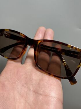 纯天然水晶石头眼镜男士全框茶白太阳镜中老年养目抗疲劳开车墨镜