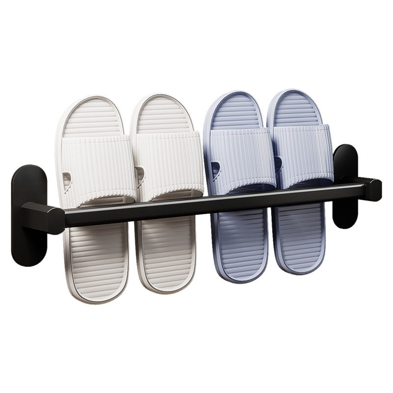 碳钢鞋架子家用省空间太空铝黑色免打孔墙上浴室拖鞋架鞋子收纳架,淘宝优惠券,粉丝福利购,淘宝优惠卷
