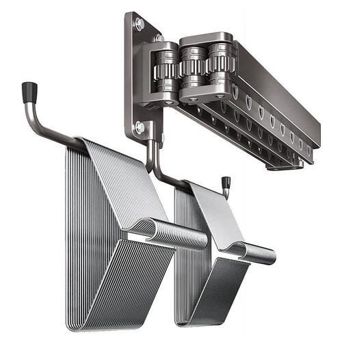 折叠晾衣架隐形伸缩固定式家用阳台墙上晒被子神器壁挂晾衣杆吸盘 - 图3